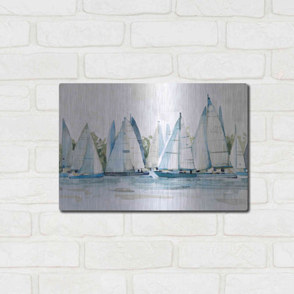 Luxe Metal Art 'Pastel Marina II' by Emma Scarvey, Metal Wall Art,16x12