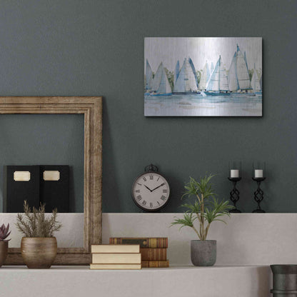 Luxe Metal Art 'Pastel Marina II' by Emma Scarvey, Metal Wall Art,16x12