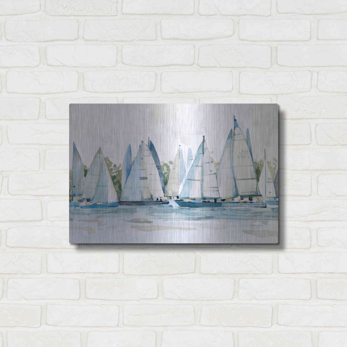 Luxe Metal Art 'Pastel Marina II' by Emma Scarvey, Metal Wall Art,24x16