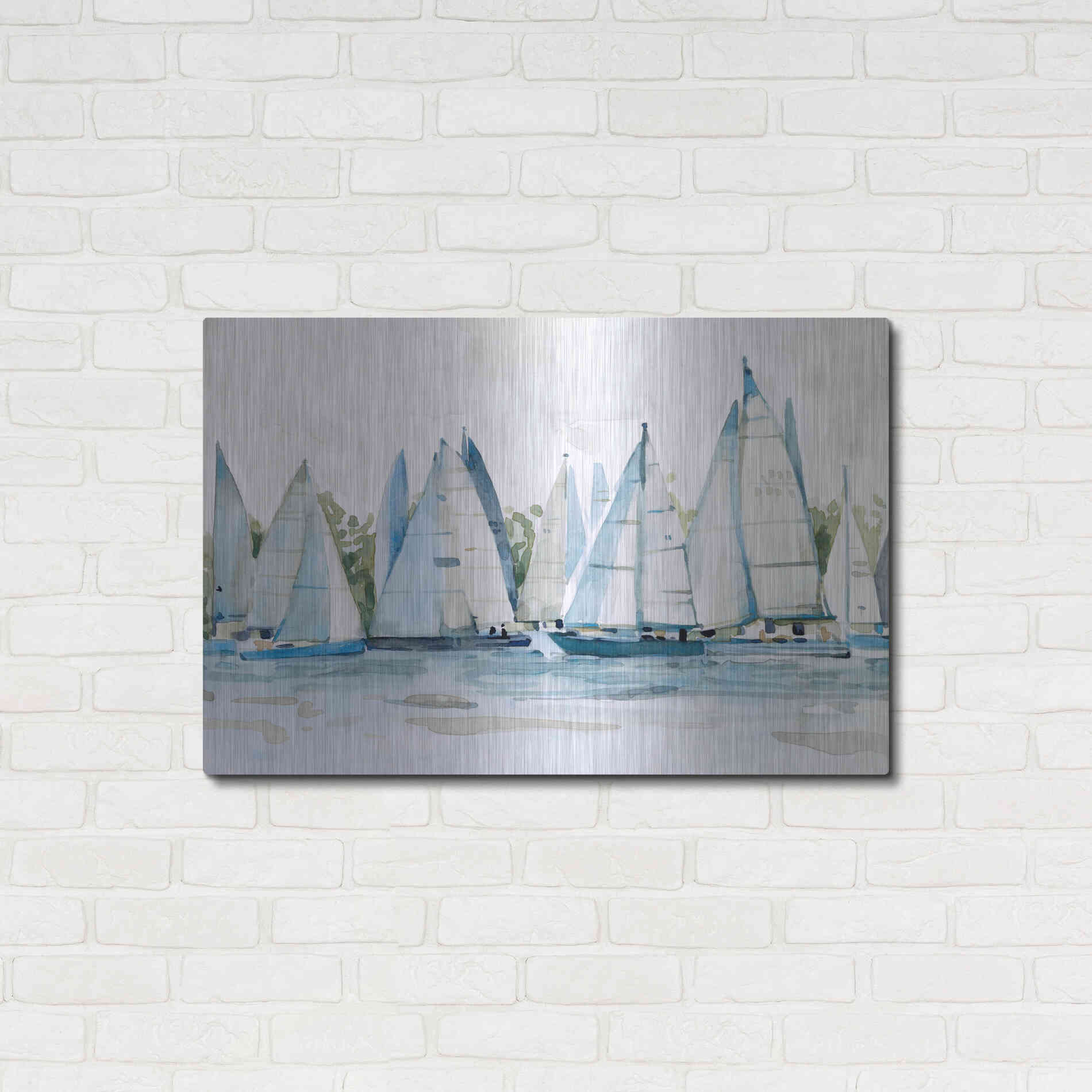 Luxe Metal Art 'Pastel Marina II' by Emma Scarvey, Metal Wall Art,36x24