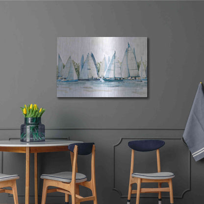 Luxe Metal Art 'Pastel Marina II' by Emma Scarvey, Metal Wall Art,36x24