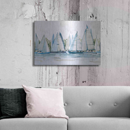 Luxe Metal Art 'Pastel Marina II' by Emma Scarvey, Metal Wall Art,36x24