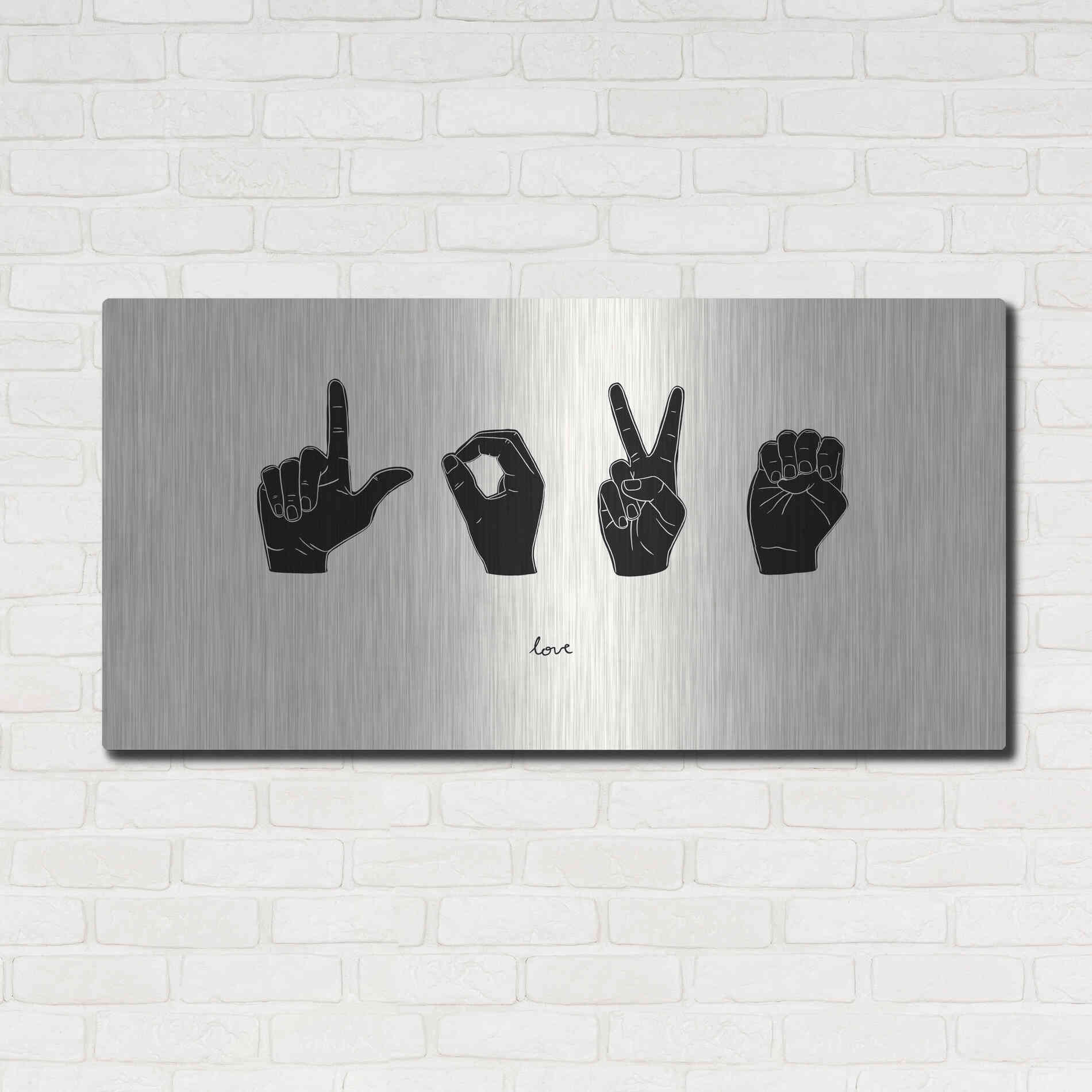 Luxe Metal Art 'Sign Language IV' by Emma Scarvey, Metal Wall Art,48x24