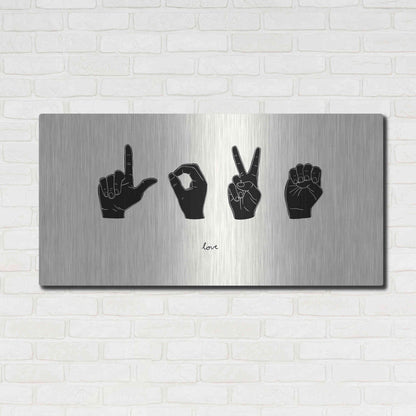 Luxe Metal Art 'Sign Language IV' by Emma Scarvey, Metal Wall Art,48x24