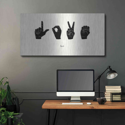 Luxe Metal Art 'Sign Language IV' by Emma Scarvey, Metal Wall Art,48x24