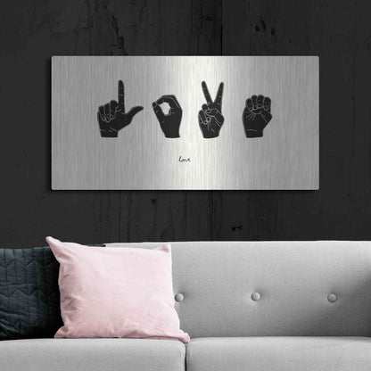 Luxe Metal Art 'Sign Language IV' by Emma Scarvey, Metal Wall Art,48x24
