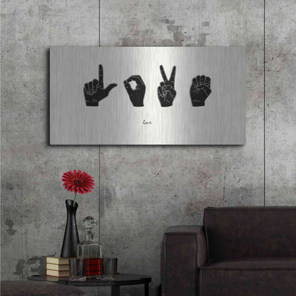 Luxe Metal Art 'Sign Language IV' by Emma Scarvey, Metal Wall Art,48x24