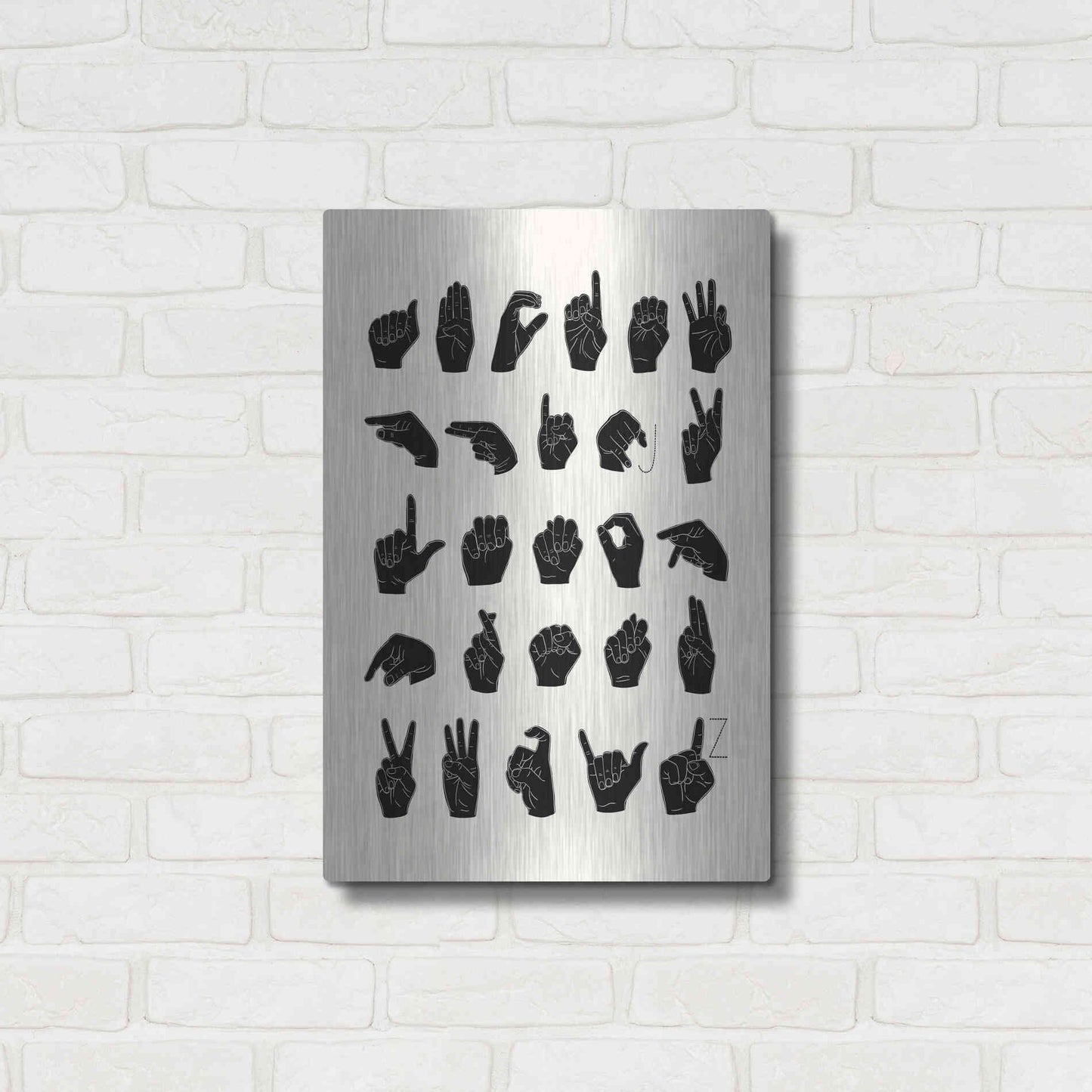 Luxe Metal Art 'Sign Language I' by Emma Scarvey, Metal Wall Art,16x24