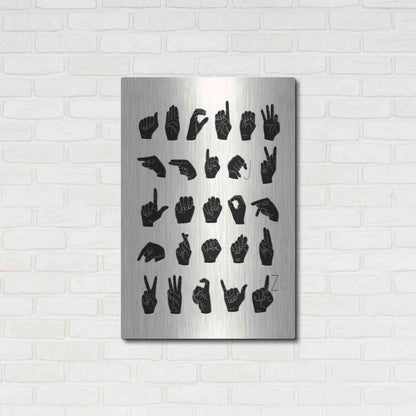 Luxe Metal Art 'Sign Language I' by Emma Scarvey, Metal Wall Art,24x36