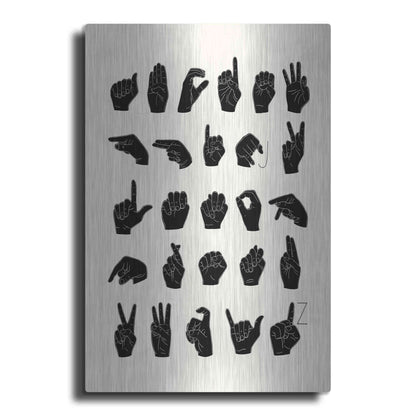 Luxe Metal Art 'Sign Language I' by Emma Scarvey, Metal Wall Art