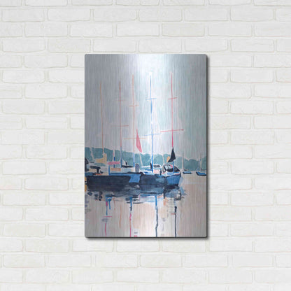 Luxe Metal Art 'Watercolor Boat Club I' by Emma Scarvey, Metal Wall Art,24x36