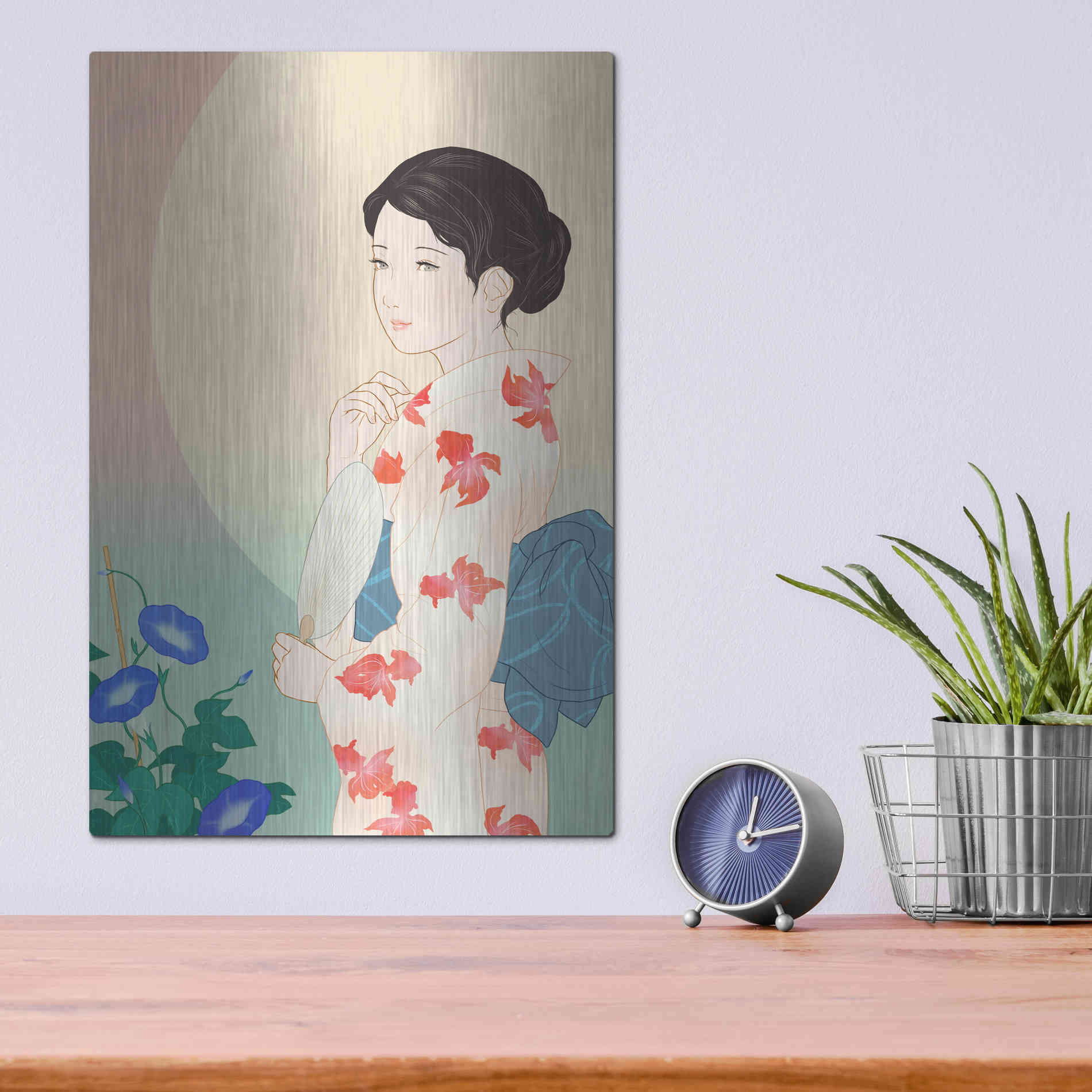 Luxe Metal Art 'Morning Glory' by Sai Tamiya, Metal Wall Art,12x16