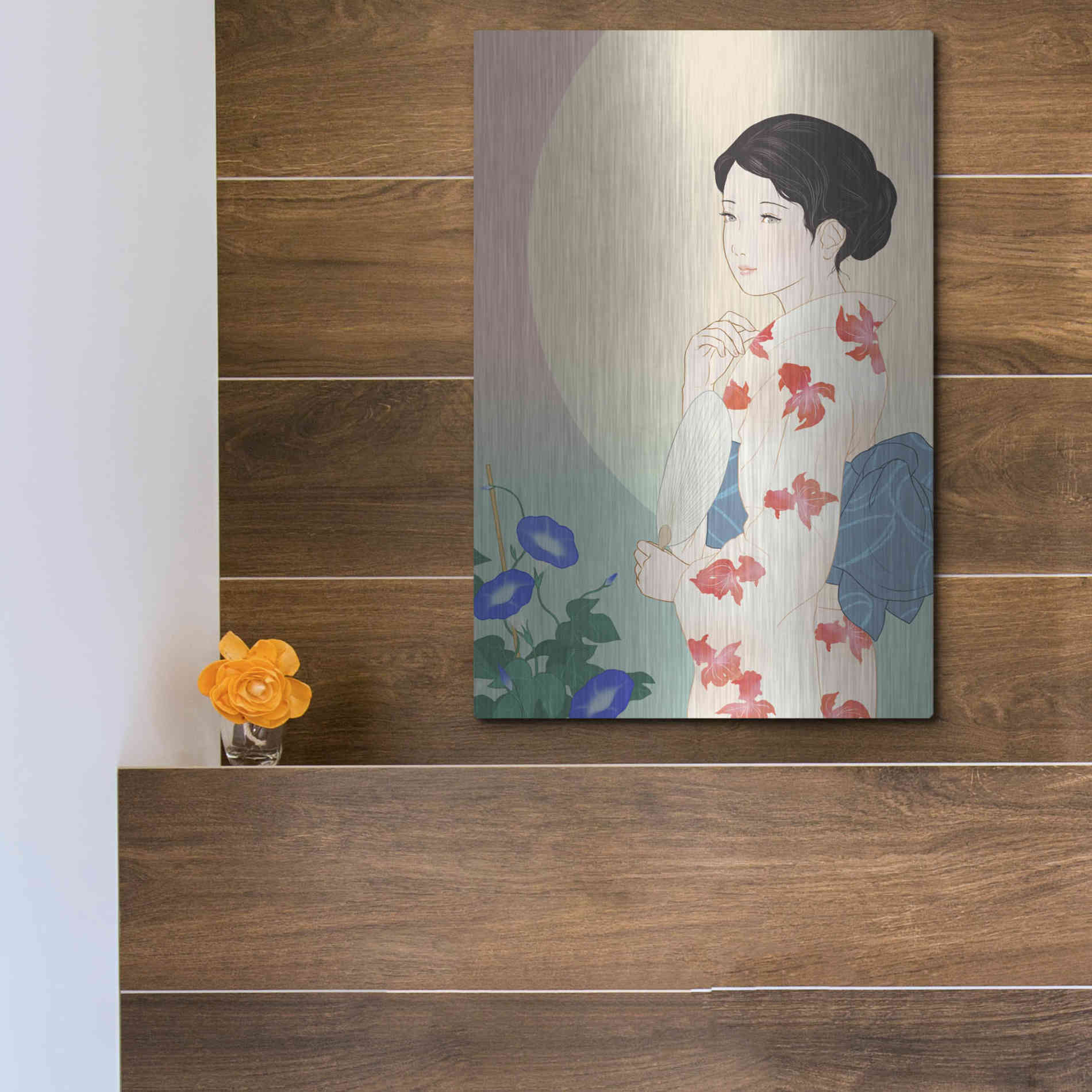 Luxe Metal Art 'Morning Glory' by Sai Tamiya, Metal Wall Art,12x16