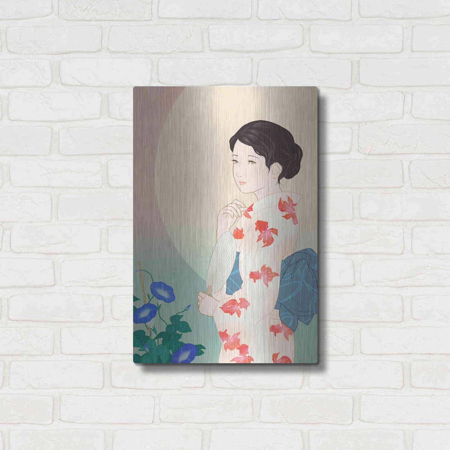 Luxe Metal Art 'Morning Glory' by Sai Tamiya, Metal Wall Art,16x24