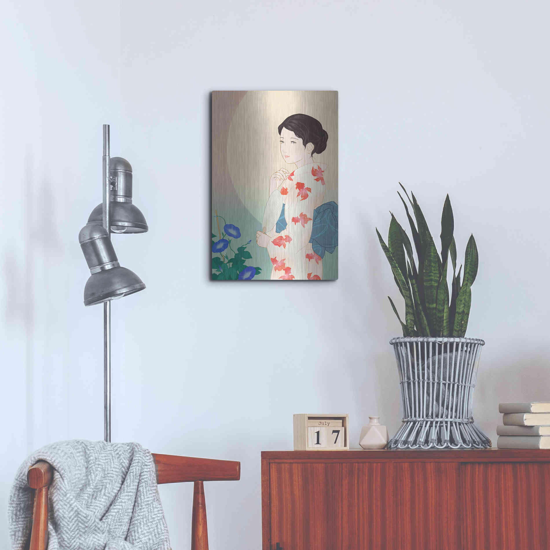 Luxe Metal Art 'Morning Glory' by Sai Tamiya, Metal Wall Art,16x24