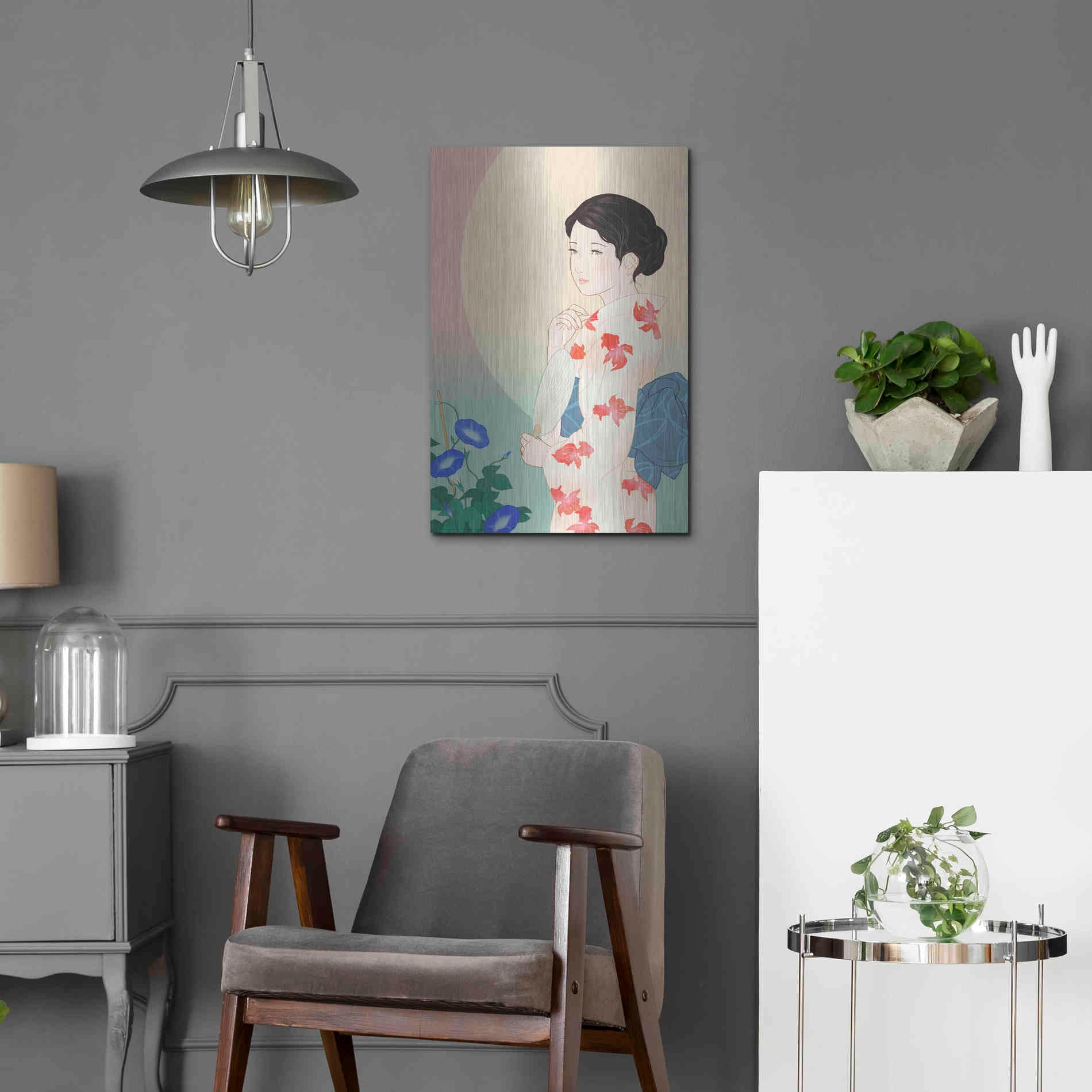 Luxe Metal Art 'Morning Glory' by Sai Tamiya, Metal Wall Art,16x24