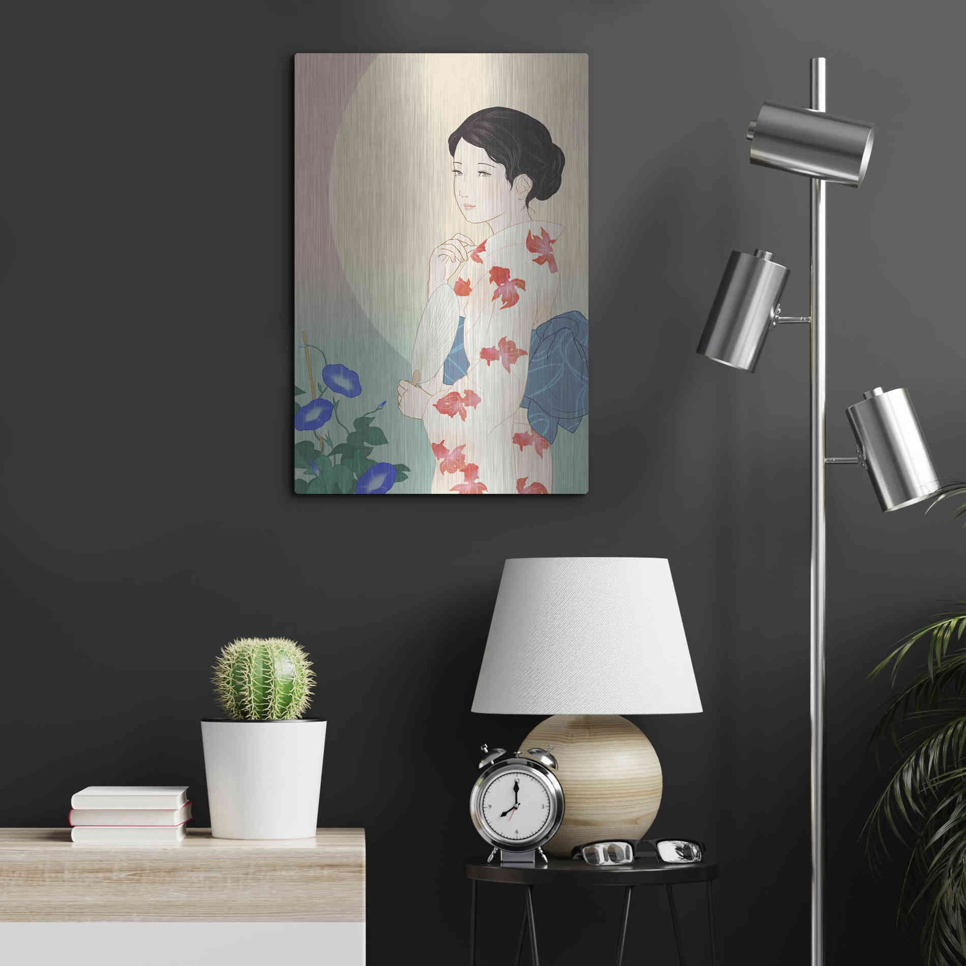 Luxe Metal Art 'Morning Glory' by Sai Tamiya, Metal Wall Art,16x24