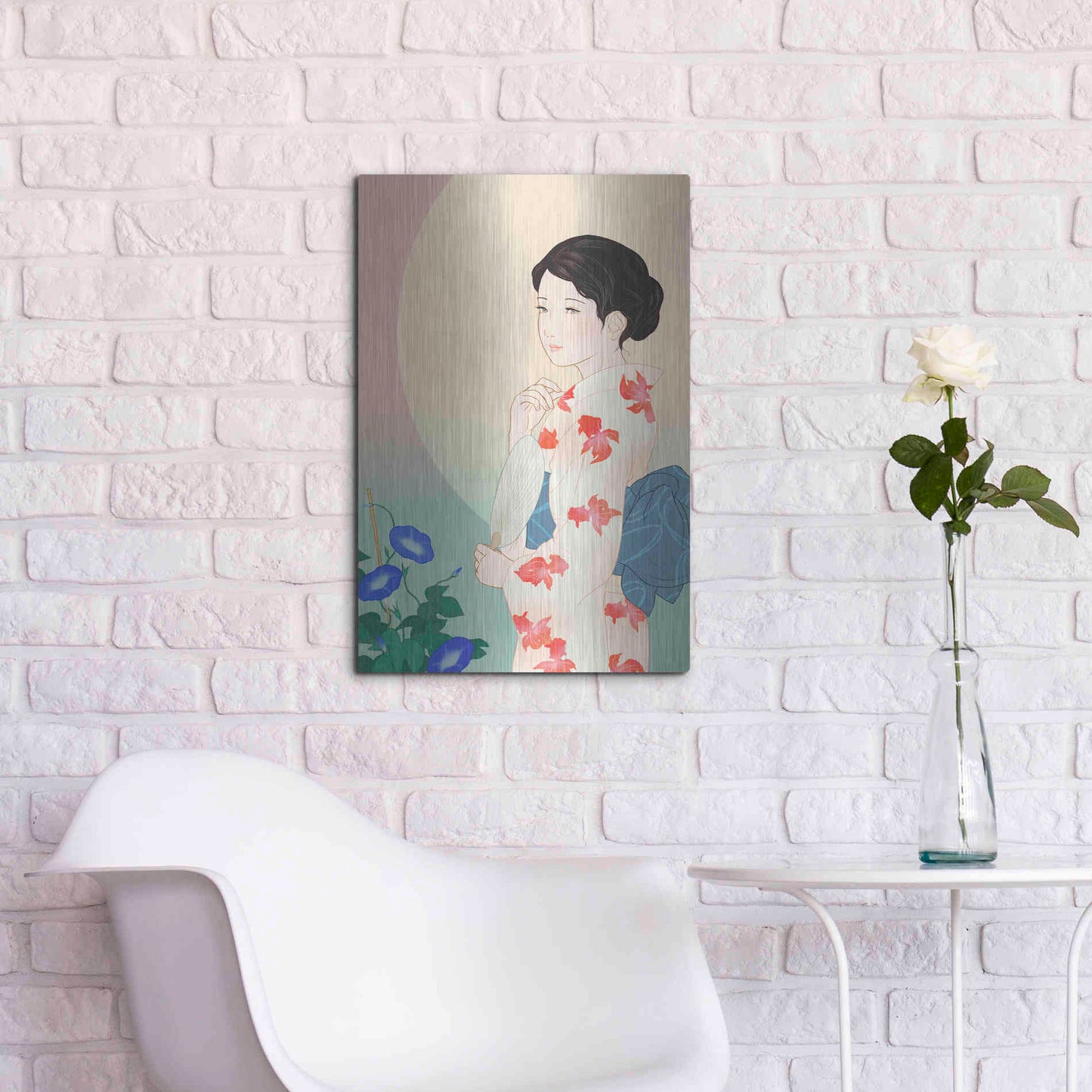 Luxe Metal Art 'Morning Glory' by Sai Tamiya, Metal Wall Art,16x24
