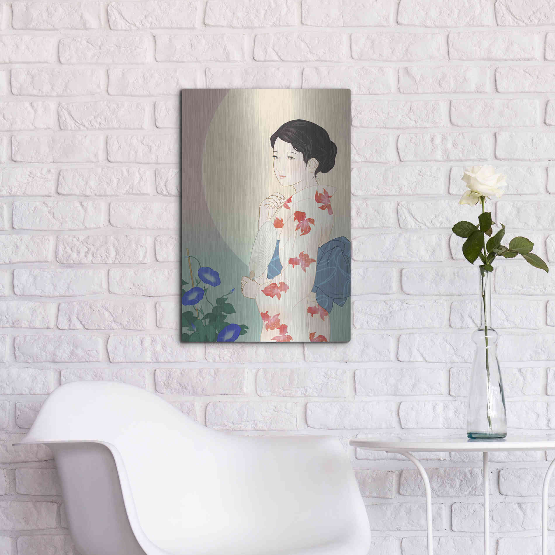 Luxe Metal Art 'Morning Glory' by Sai Tamiya, Metal Wall Art,16x24