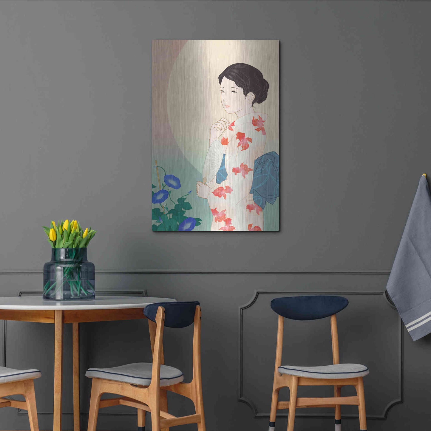 Luxe Metal Art 'Morning Glory' by Sai Tamiya, Metal Wall Art,24x36