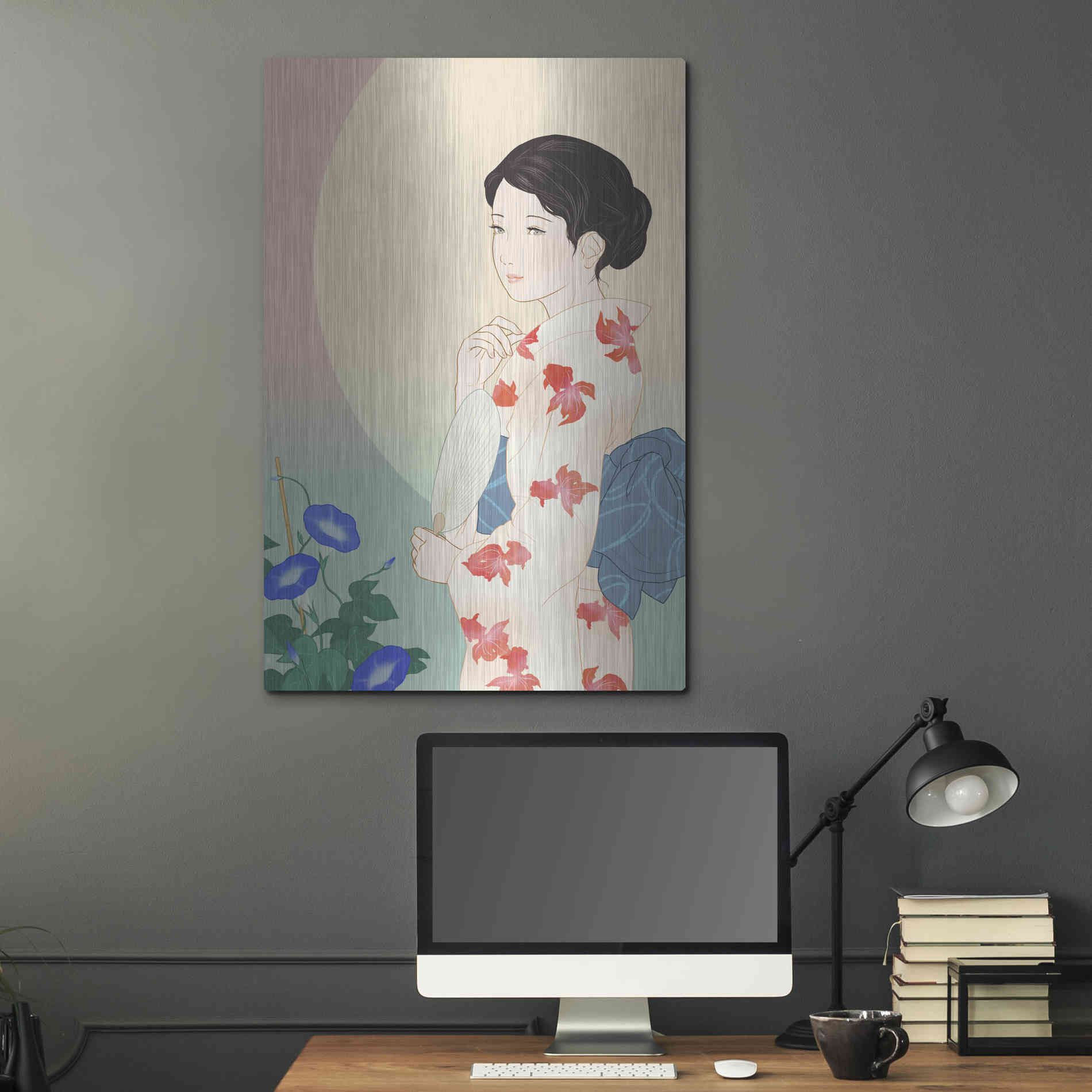 Luxe Metal Art 'Morning Glory' by Sai Tamiya, Metal Wall Art,24x36