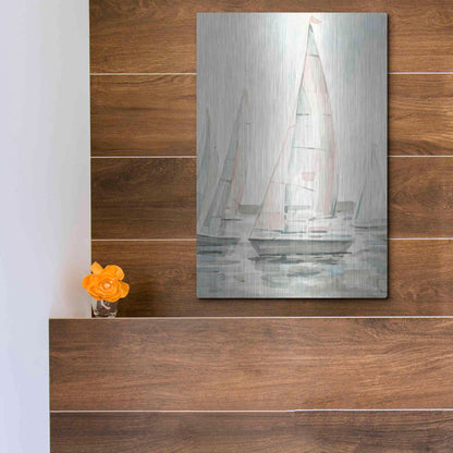 Luxe Metal Art 'Soft Sail I' by Emma Scarvey, Metal Wall Art,12x16