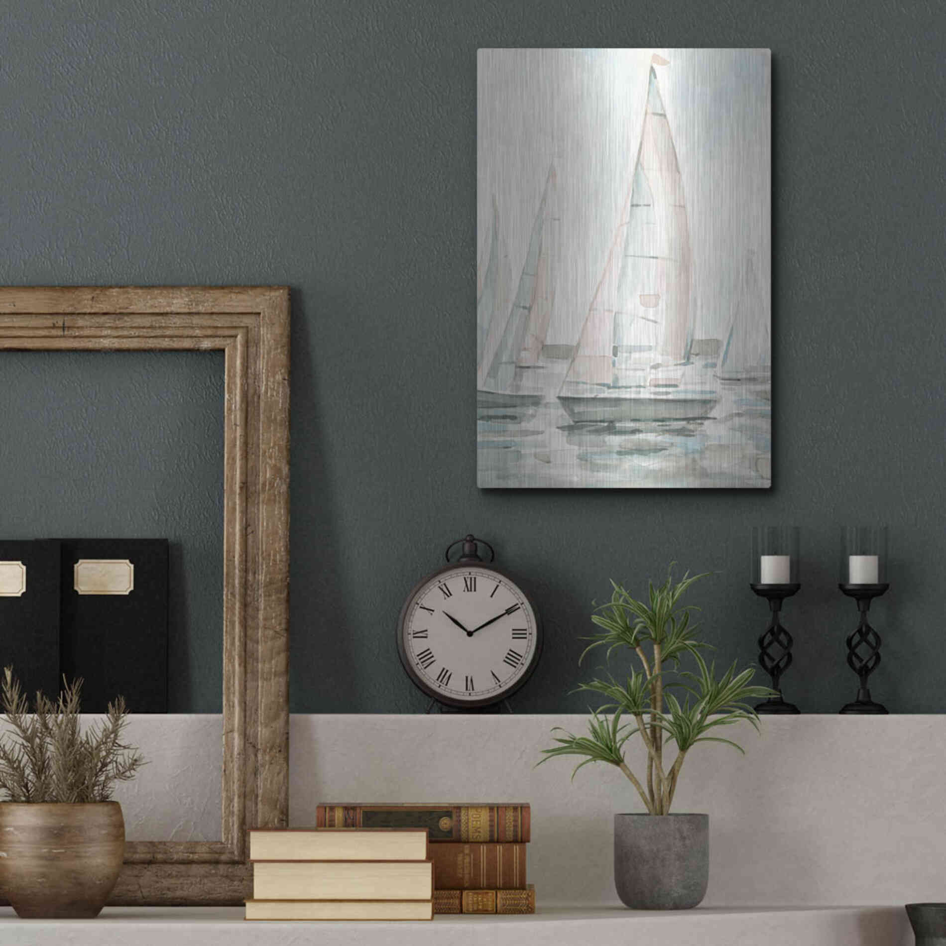 Luxe Metal Art 'Soft Sail I' by Emma Scarvey, Metal Wall Art,12x16