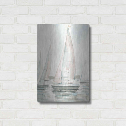 Luxe Metal Art 'Soft Sail I' by Emma Scarvey, Metal Wall Art,16x24