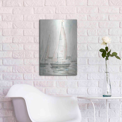 Luxe Metal Art 'Soft Sail I' by Emma Scarvey, Metal Wall Art,16x24