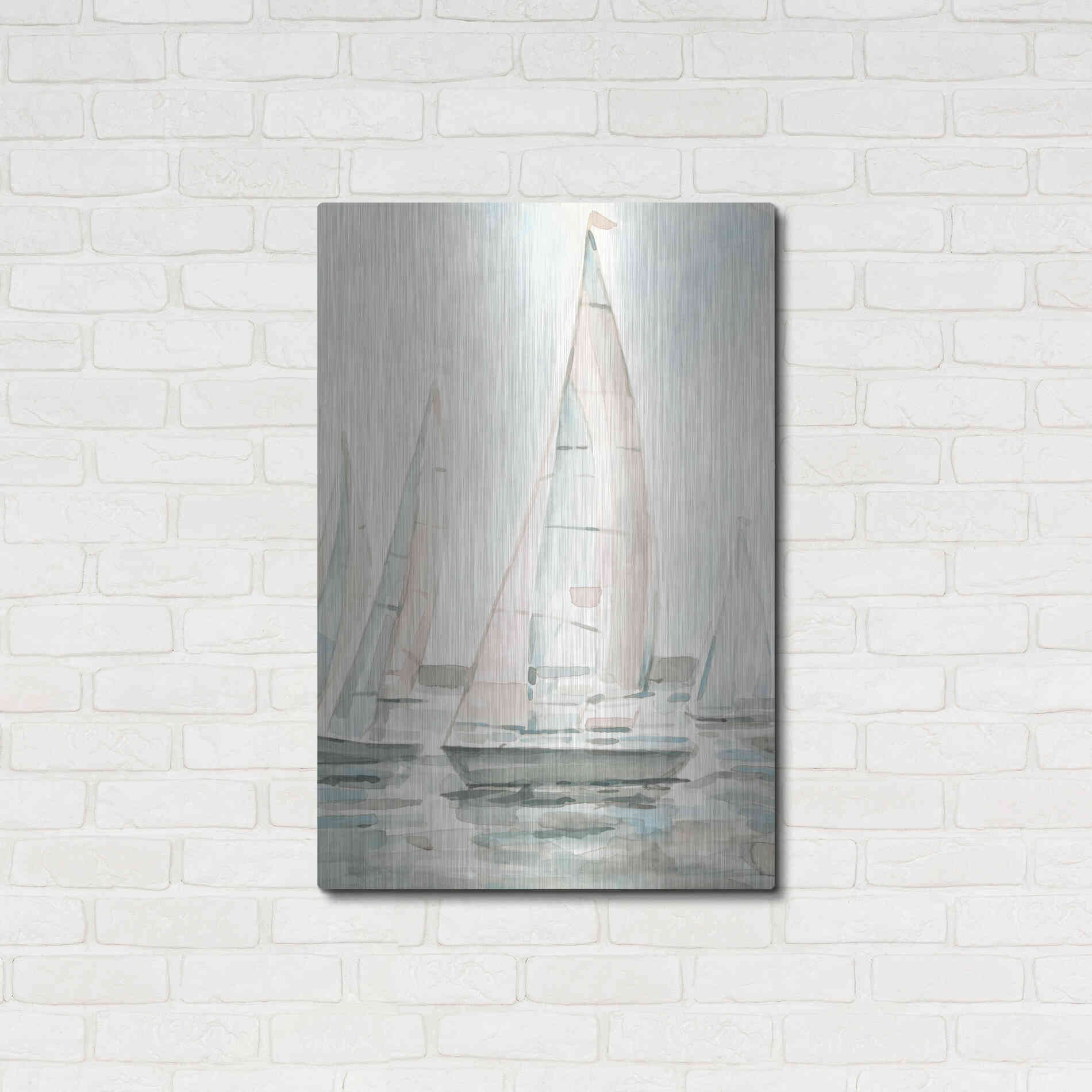 Luxe Metal Art 'Soft Sail I' by Emma Scarvey, Metal Wall Art,24x36