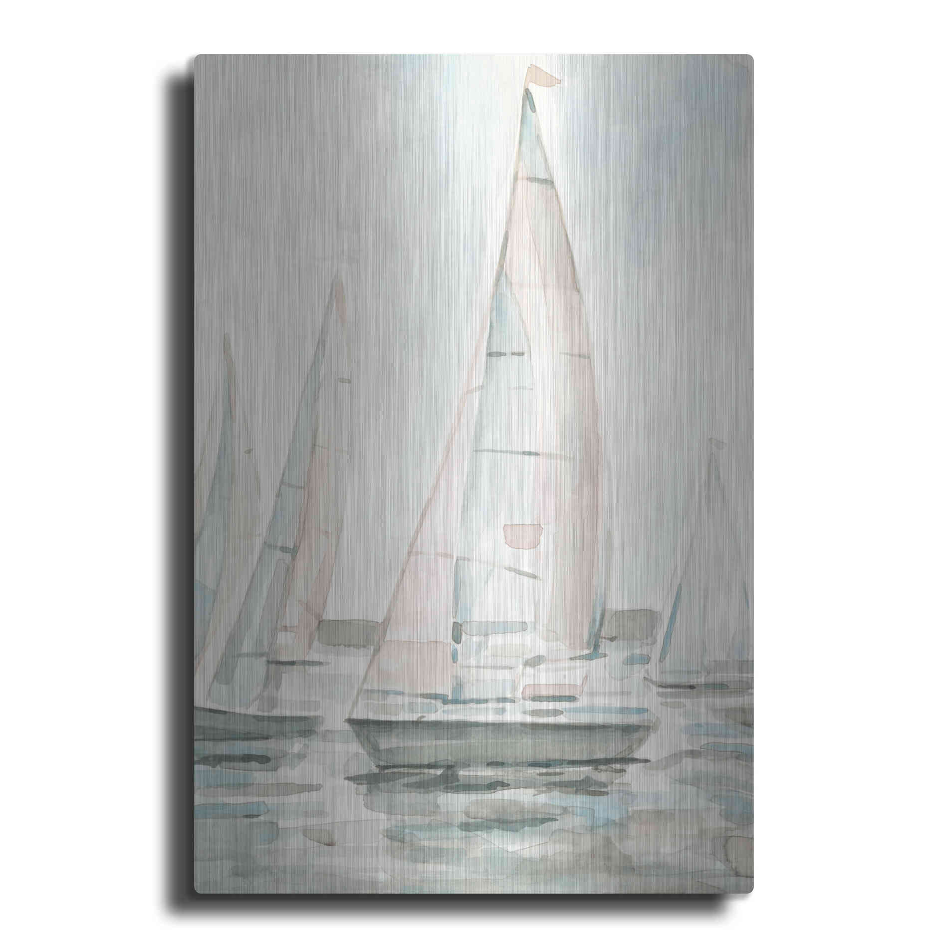 Luxe Metal Art 'Soft Sail I' by Emma Scarvey, Metal Wall Art