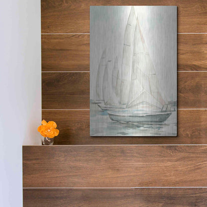 Luxe Metal Art 'Soft Sail II' by Emma Scarvey, Metal Wall Art,12x16