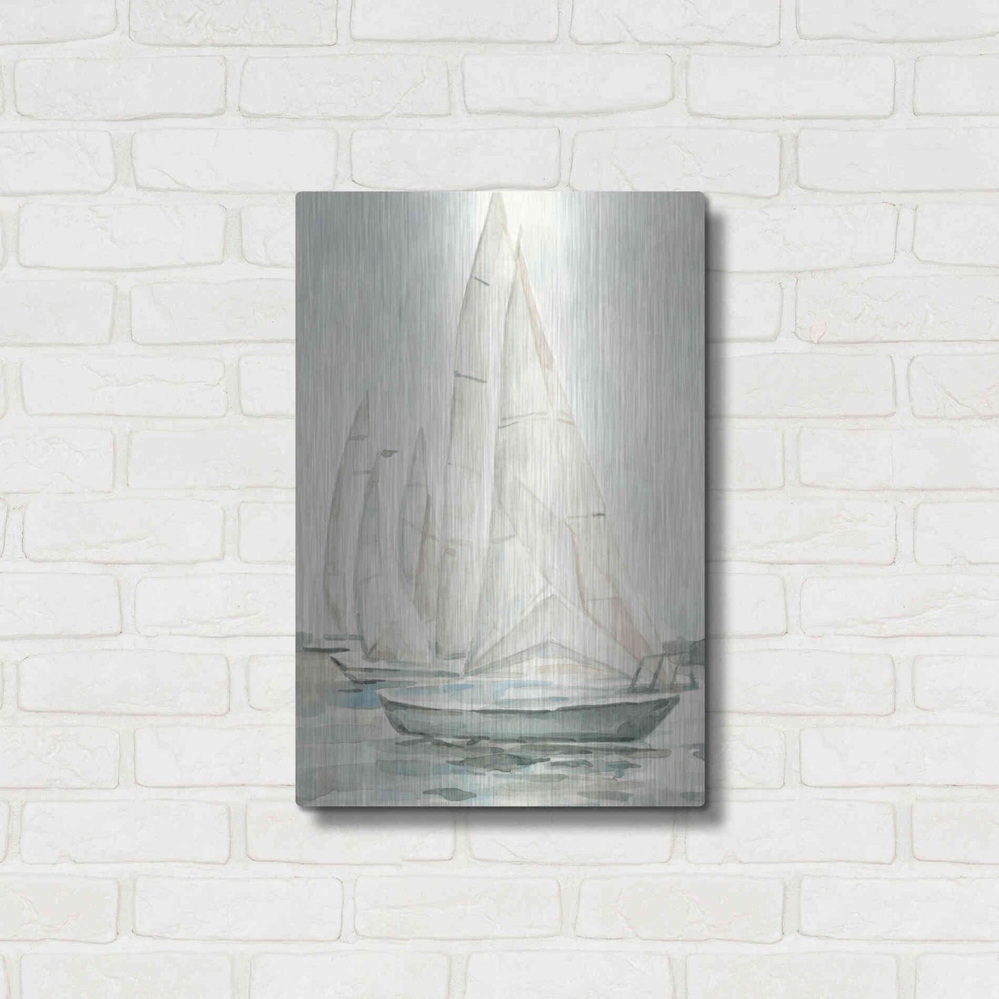 Luxe Metal Art 'Soft Sail II' by Emma Scarvey, Metal Wall Art,16x24