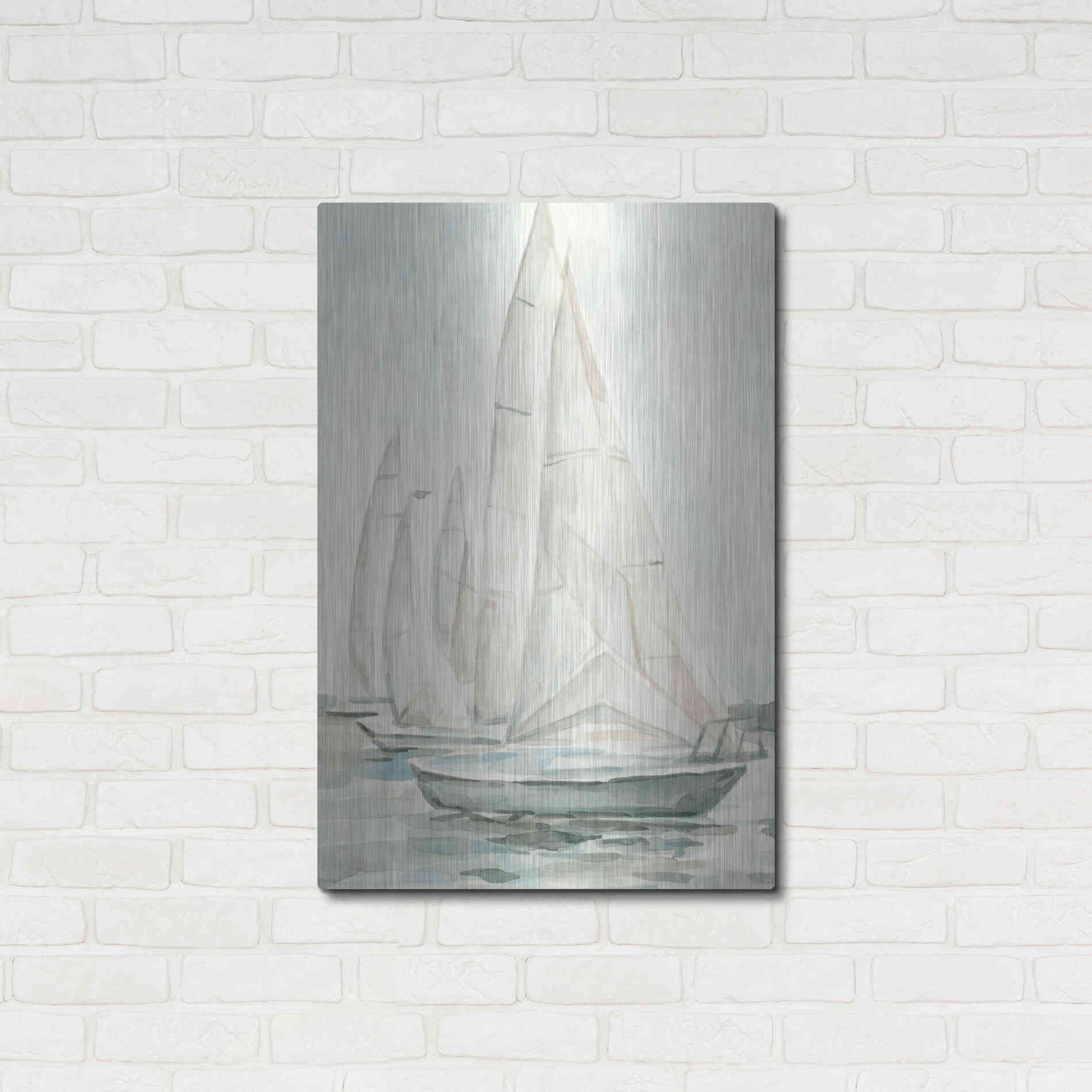 Luxe Metal Art 'Soft Sail II' by Emma Scarvey, Metal Wall Art,24x36