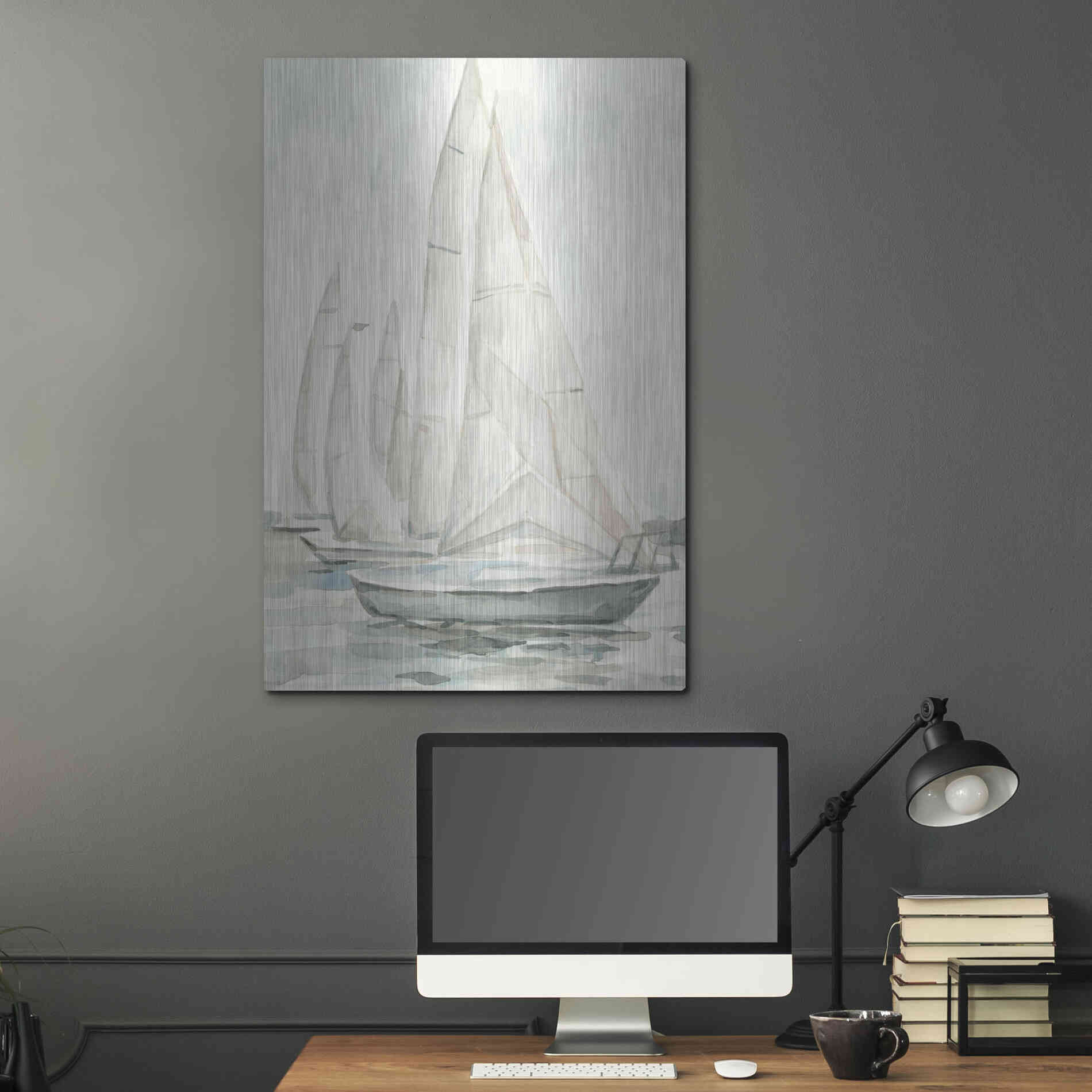 Luxe Metal Art 'Soft Sail II' by Emma Scarvey, Metal Wall Art,24x36