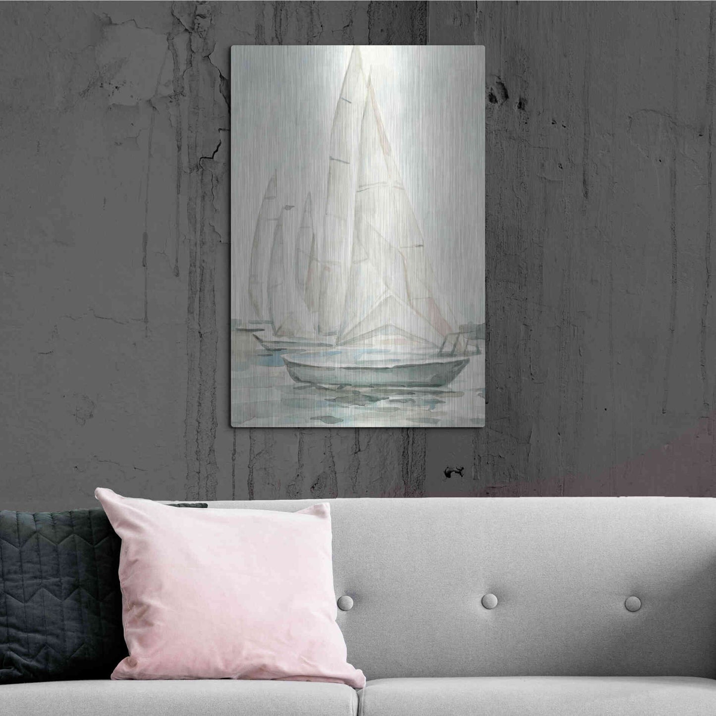 Luxe Metal Art 'Soft Sail II' by Emma Scarvey, Metal Wall Art,24x36