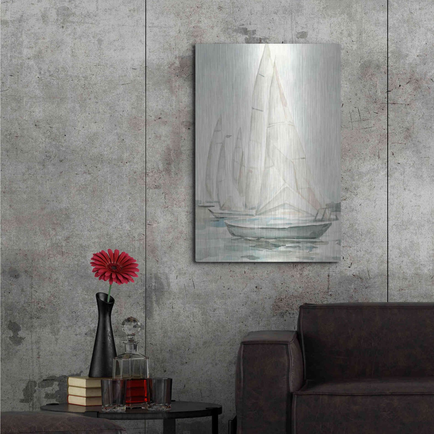 Luxe Metal Art 'Soft Sail II' by Emma Scarvey, Metal Wall Art,24x36