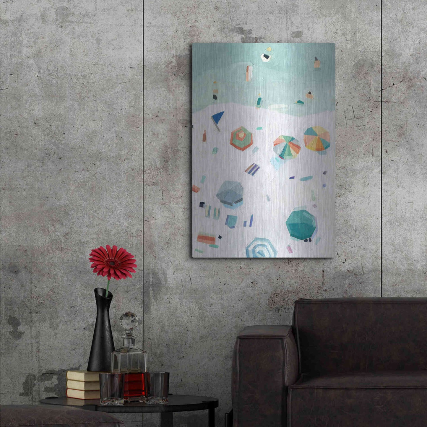 Luxe Metal Art 'Beach Vista II' by Emma Scarvey, Metal Wall Art,24x36