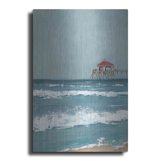 Luxe Metal Art 'Fishing Pier Diptych I' by Jade Reynolds, Metal Wall Art