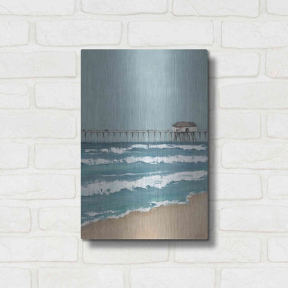 Luxe Metal Art 'Fishing Pier Diptych II' by Jade Reynolds, Metal Wall Art,12x16