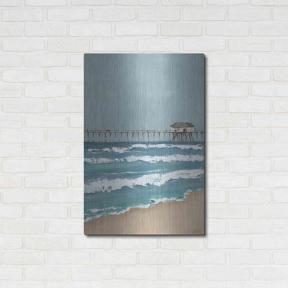 Luxe Metal Art 'Fishing Pier Diptych II' by Jade Reynolds, Metal Wall Art,24x36