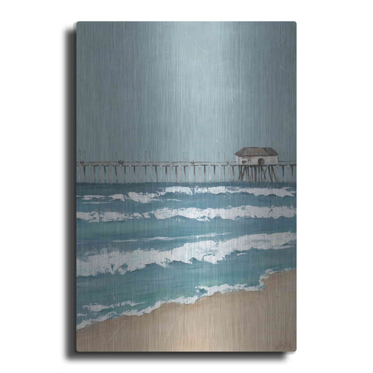 Luxe Metal Art 'Fishing Pier Diptych II' by Jade Reynolds, Metal Wall Art