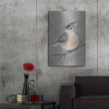 Luxe Metal Art 'Winter Bird I' by Jade Reynolds, Metal Wall Art,24x36