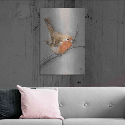 Luxe Metal Art 'Winter Bird II' by Jade Reynolds, Metal Wall Art,24x36