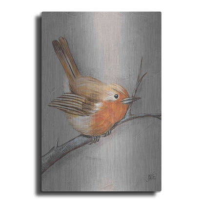 Luxe Metal Art 'Winter Bird II' by Jade Reynolds, Metal Wall Art