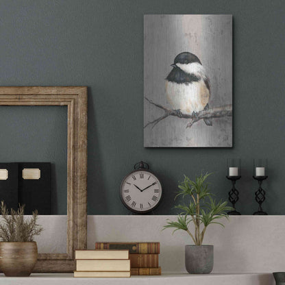 Luxe Metal Art 'Winter Bird IV' by Jade Reynolds, Metal Wall Art,12x16