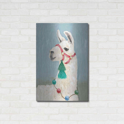 Luxe Metal Art 'Painted Llama I' by Jade Reynolds, Metal Wall Art,24x36