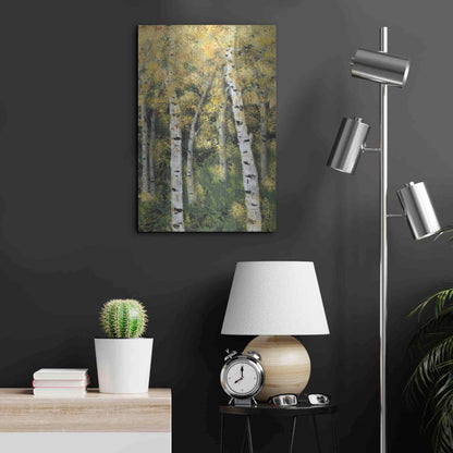 Luxe Metal Art 'Birch Treeline III' by Jade Reynolds, Metal Wall Art,16x24