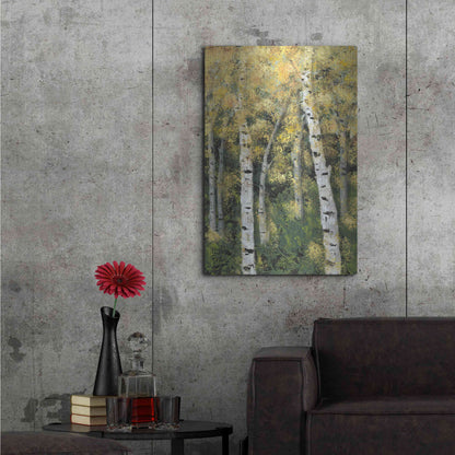 Luxe Metal Art 'Birch Treeline III' by Jade Reynolds, Metal Wall Art,24x36