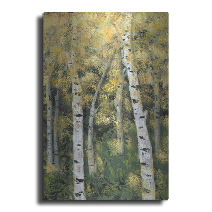 Luxe Metal Art 'Birch Treeline III' by Jade Reynolds, Metal Wall Art